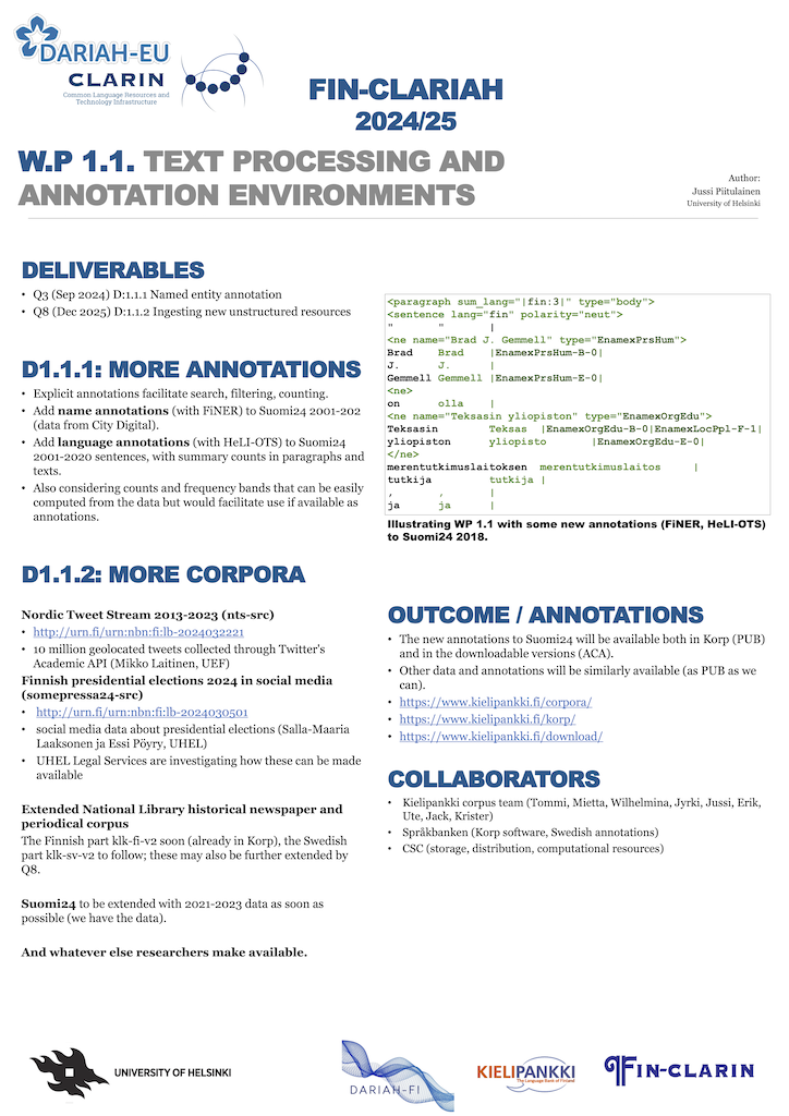 Image of the poster W1.1 Text processing and annotation environments