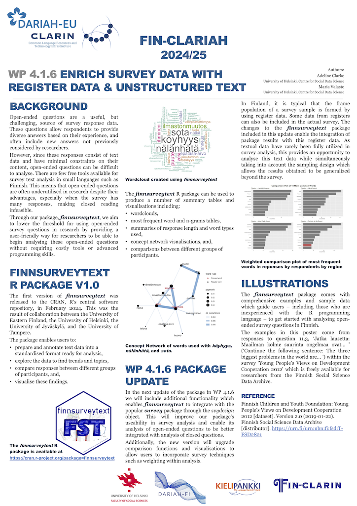 Image of the poster W4.1.6 Enrich survey data with register data and unstructured text